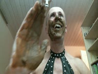 Crossdressing guy proudly shows off scat covered hand after shoving shit into his mouth